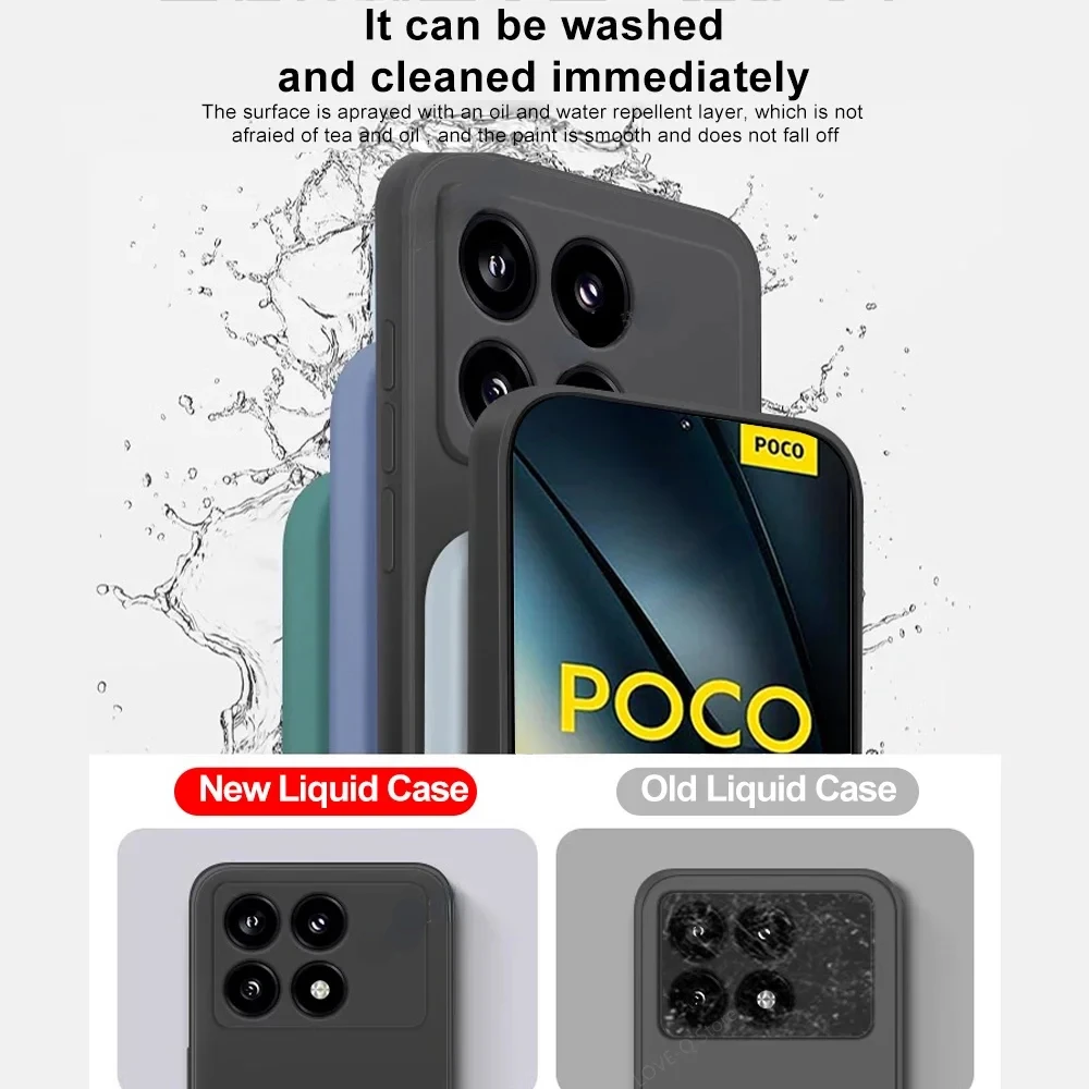 Poco F6 Pro Case Luxury Original Liquid Silicone Soft TPU Cover For Xiaomi  F6Pro PocoF6 Pro Phone Cases