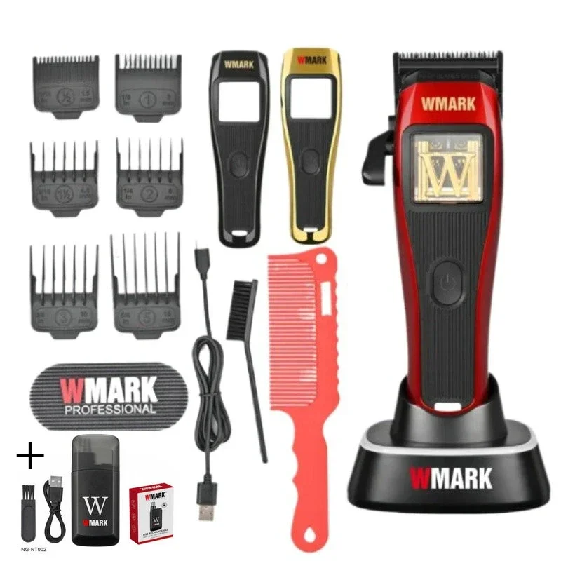 

2024 Hot Hair Trimmer for Men WMARK NG-X1 Men's Hair Clipper 10000 RPM Magnetic Caliper 3-color Replaceable with Charging Base