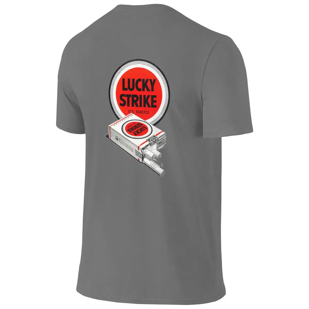 Retro Lucky Strike Cigarettes American Retro Reversible T-shirt Korean Style Lazy Fade-Resistant Tee