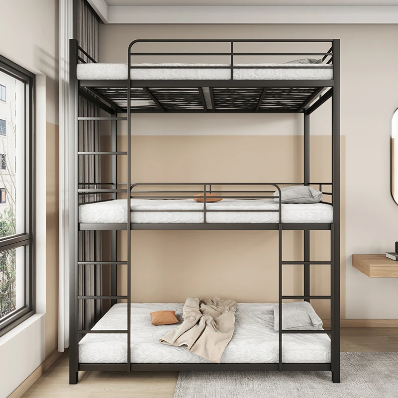 Three person rack bed with upper and lower bunks, adult iron children, students, upper and lower bunks, employee