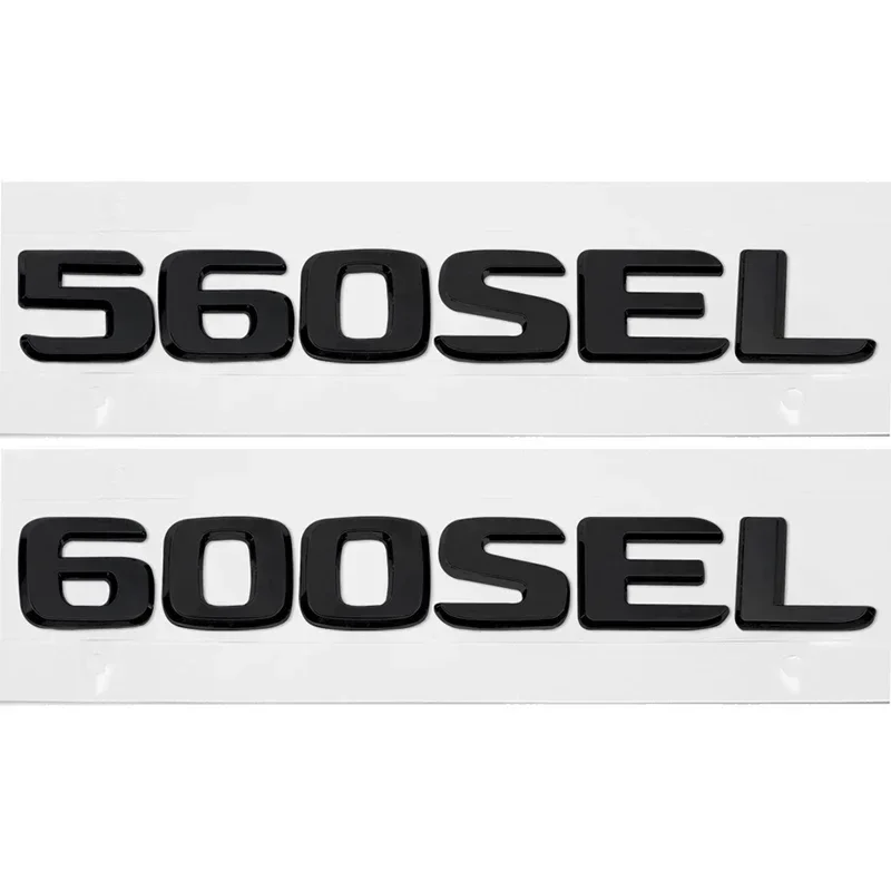 Emblema Adhesivo para Maletero de Coche ABS para Mercedes Benz 230E 300E 300SEL 300SE 500SEL 560SEL 600SEL, Letras Decorativas para la Parte Trasera del Vehículo