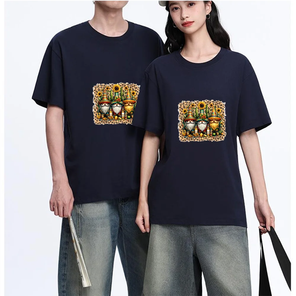 Mexican Gnome Cactus Sunflower Leopard Print Printed T Shirt Breathable Fabric S-XXL Personalized Custom Casual Short Sleeve Tee
