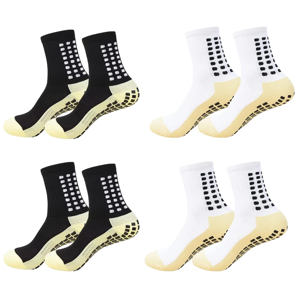 4 Pairs Anti-slip Football Socks Men Woman Non-slip Soccer Basketball Tennis Sport Socks Grip Cycling Riding Yoga Socks