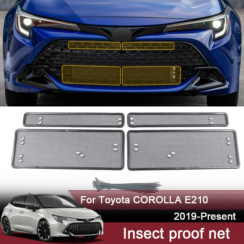 Car Insect Proof Net For Toyota Corolla E210 2019-2025 Water Tank Cover Racing Grid Protective Net Condenser External Accessory