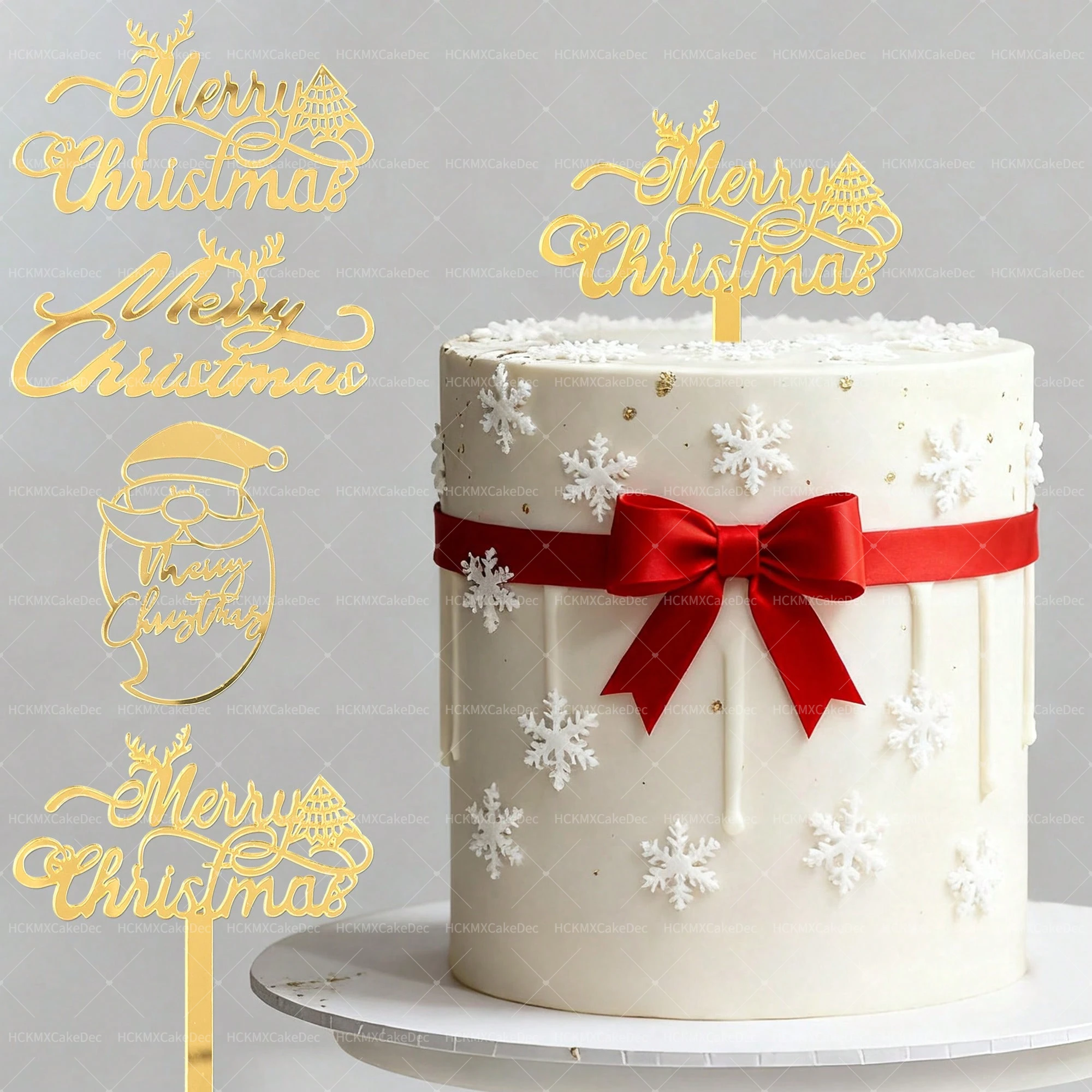INS Weihnachten Gold Acryl Kuchen Topper für Weihnachten Party Kuchen Dekoration DIY Liefert