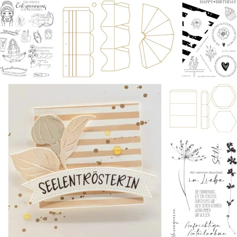 Click Box Cards Holiday Pen Metal Cutting Dies & Stamp Scrapbook Diary Decoration Stencil Embossing Template DIY Greeting Card