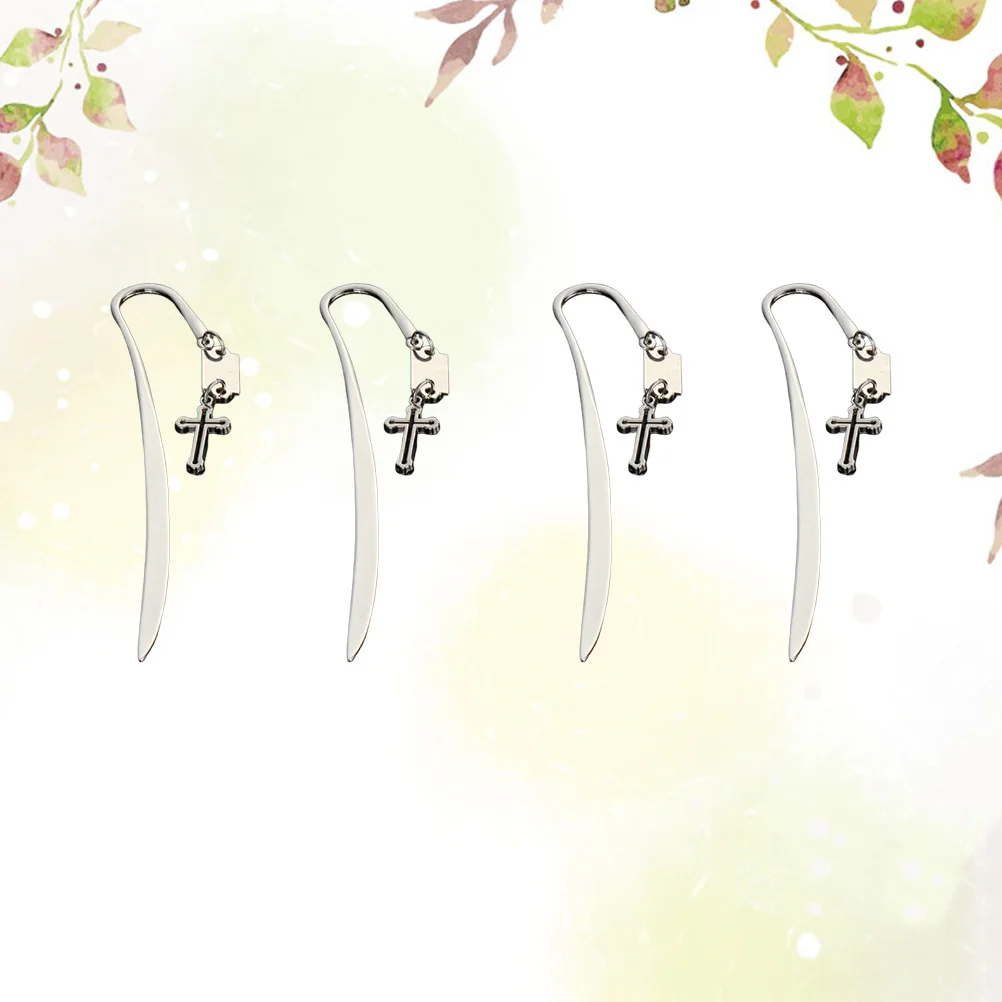 

4Pcs Metal Bookmarks Cross Shaped Creative Page Markers for Readers Students Writers Graduation Gifts Book Labels Home