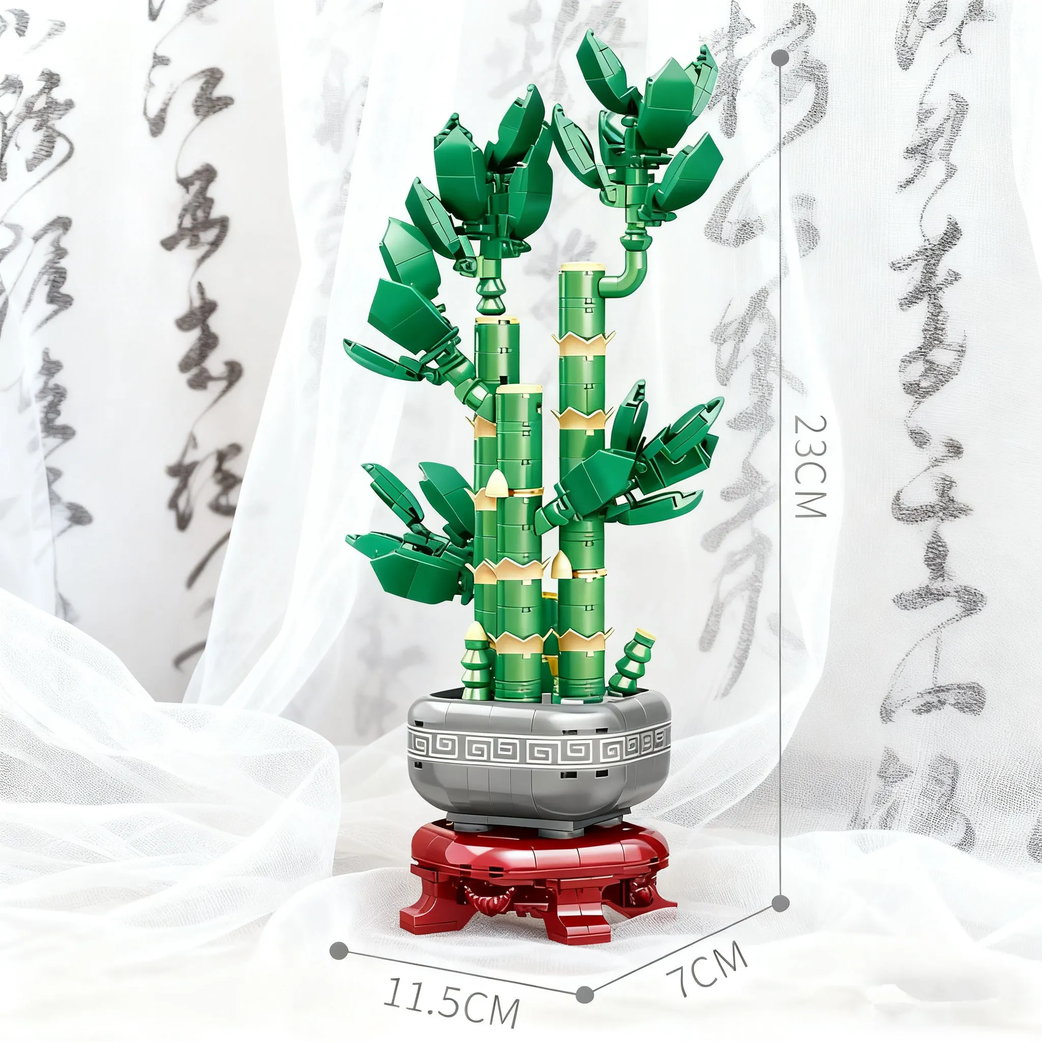 

Lucky Bamboo Plant Bonsai Block Sets DIY Creative Home Decoration Plastic Artificial Flowers Building BlocksNew Year Gifts