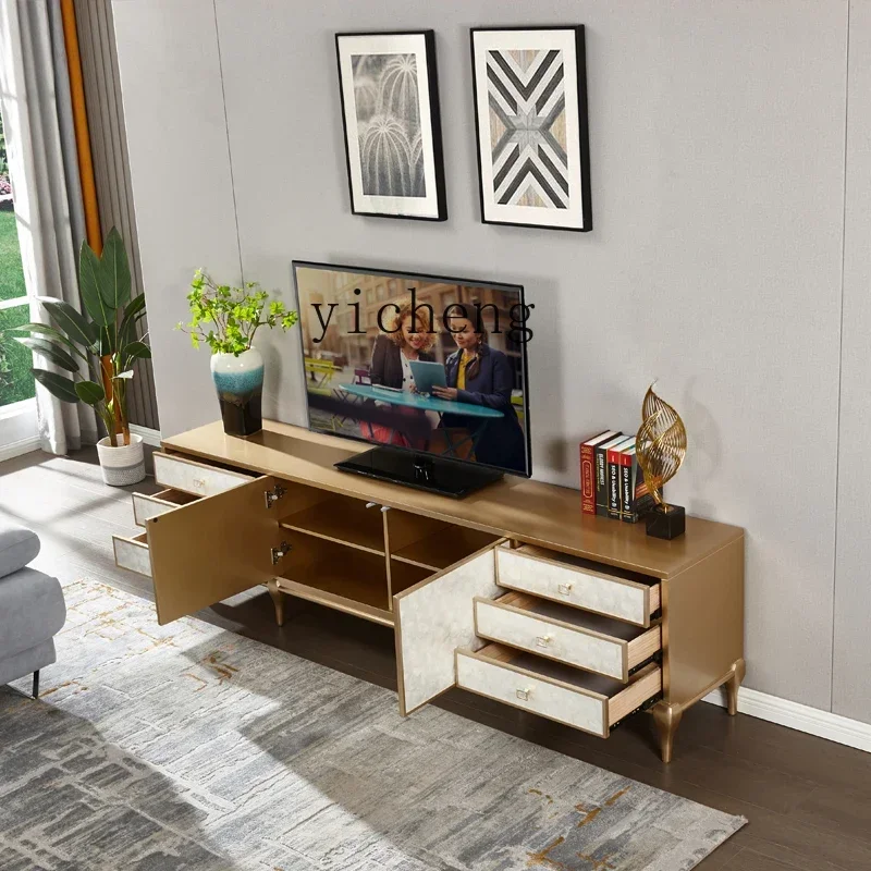 a7 neoclassical shell TV cabinet decorative cabinet storage TV cabinet coffee table combination