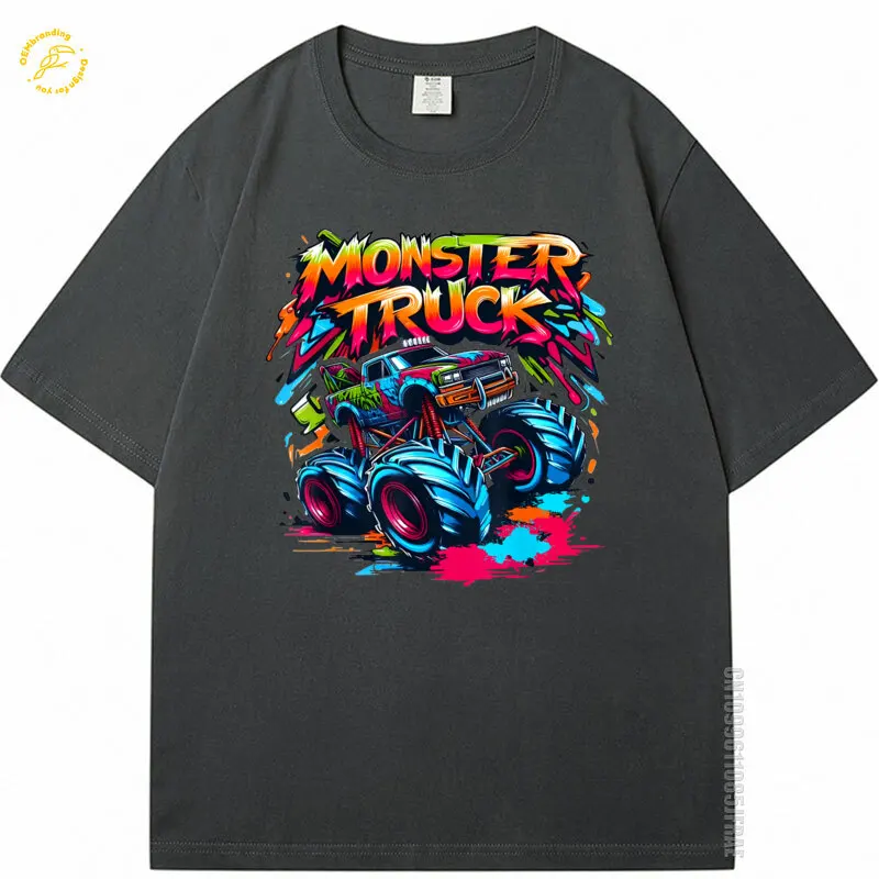 

Monster Truck Retro T Shirts Guys Colorful Graffiti Cotton Youth 2025 Hot Tee Men Adults Oversized T-Shirt Y2K Marcas Lujo