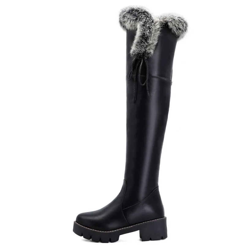 Warm High Snow Boots Women Winter Shoes Waterproof Over the Knee High Boots Ladies Warm Fur Plush Long Shoes Female Comfortable