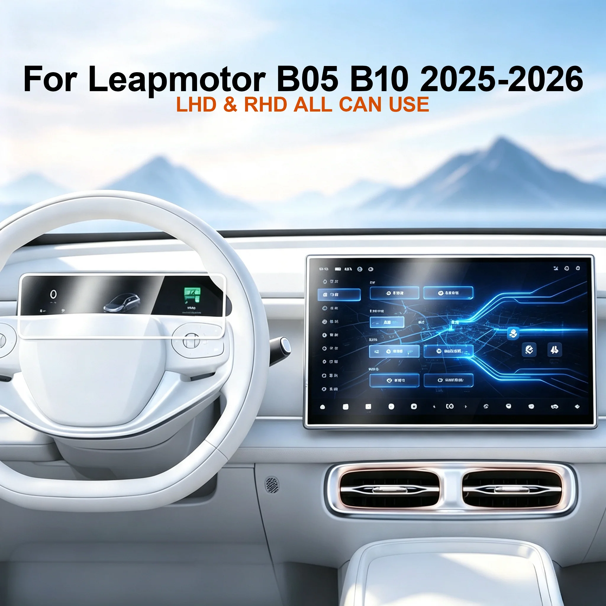 Transparente TPU-Schutzfolie für den Innenraum des Leapmotor B05 B10 2025-2026, Schutzfolie für die Mittelkonsole und GPS-Navigation. – Detail 1