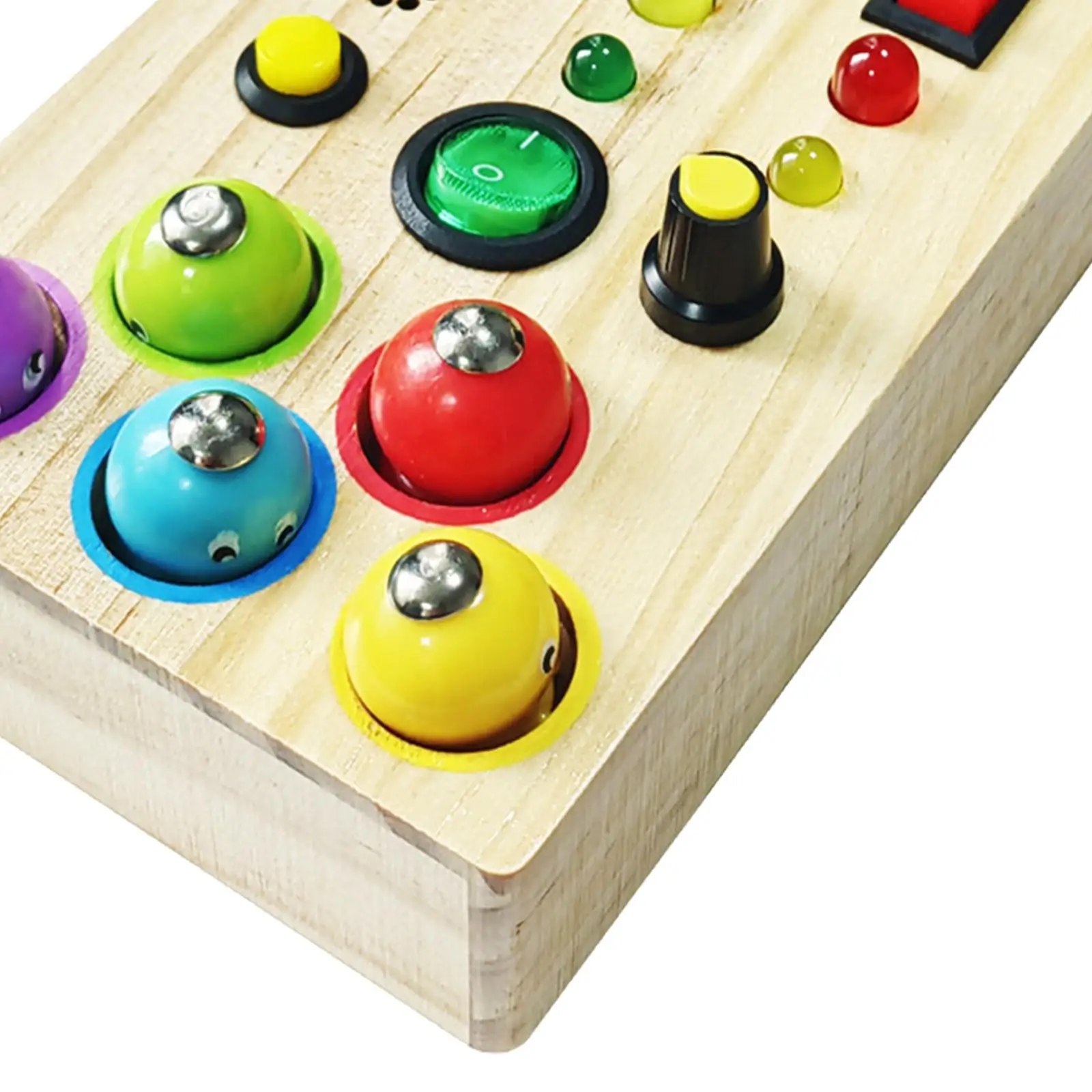 Sensory Board Switch Light Toy Activity Developing Lights Buttons Busy Board for Wooden Toy Preschool Boys Girls Activities