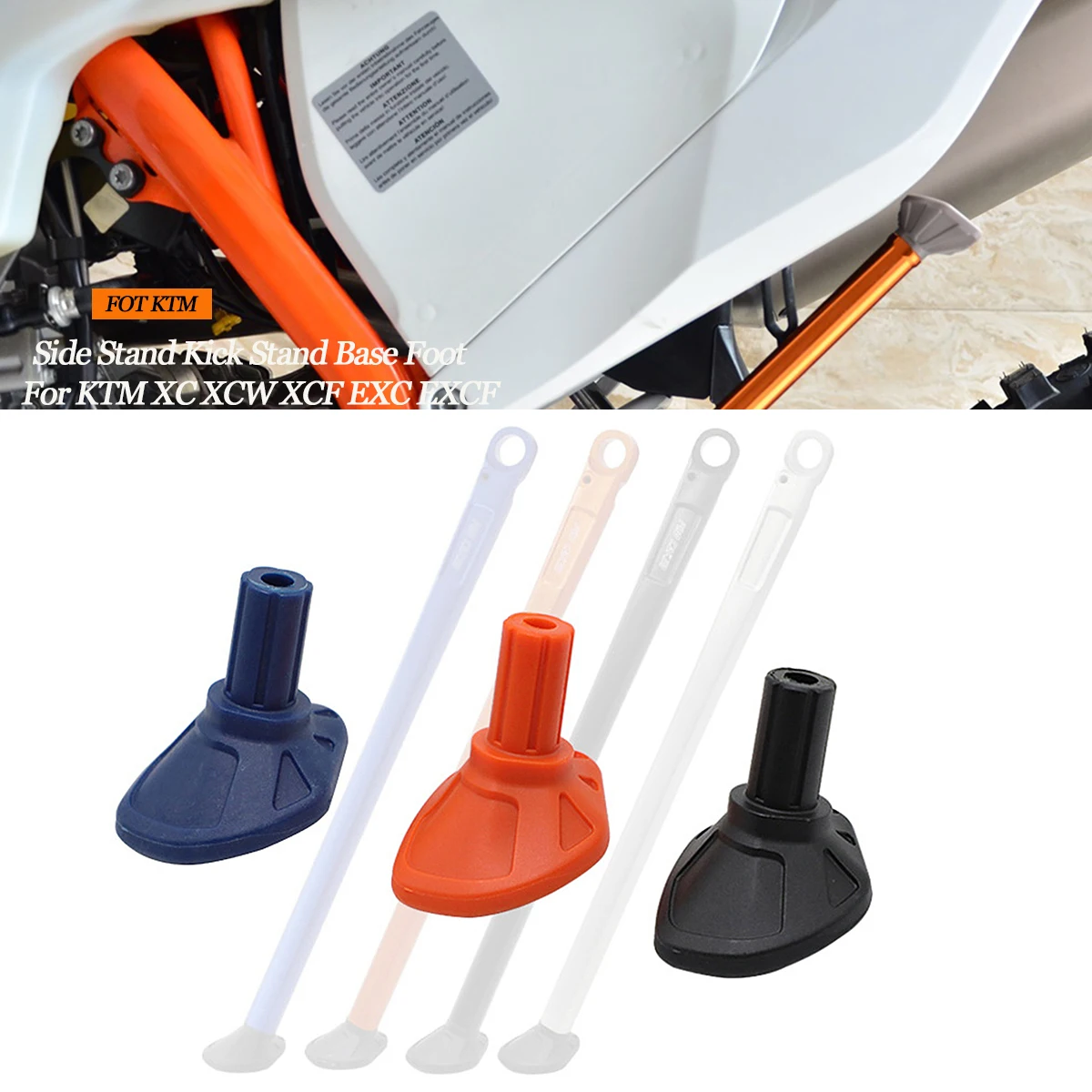 

For KTM Motocross ABS Plastic Side Stand Kick Stand Base Foot XC XCW XCF EXC EXCF TE FE TX FX 150 200 250 300 450 500 2008-2022