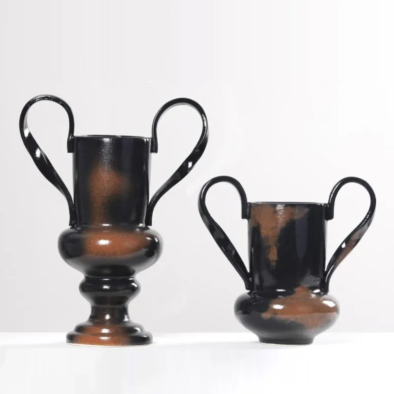 French antique special-shaped ceramic vase ornament model room living room entrance living room dining table flower arrangement