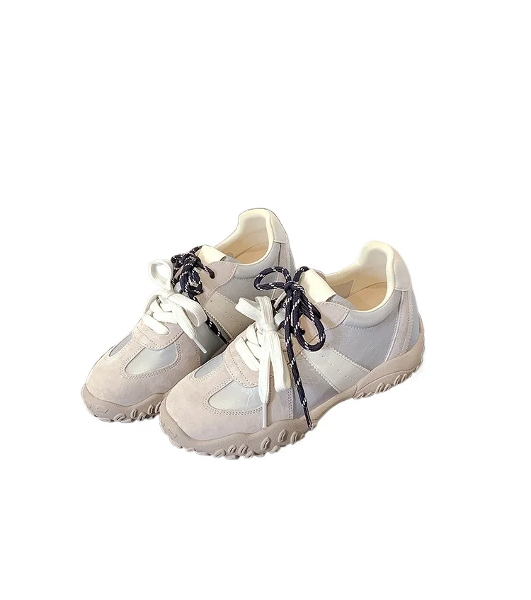 

7Cm inner height increase round head lace-up sports cycling dad shoes platform casual moral training board shoes