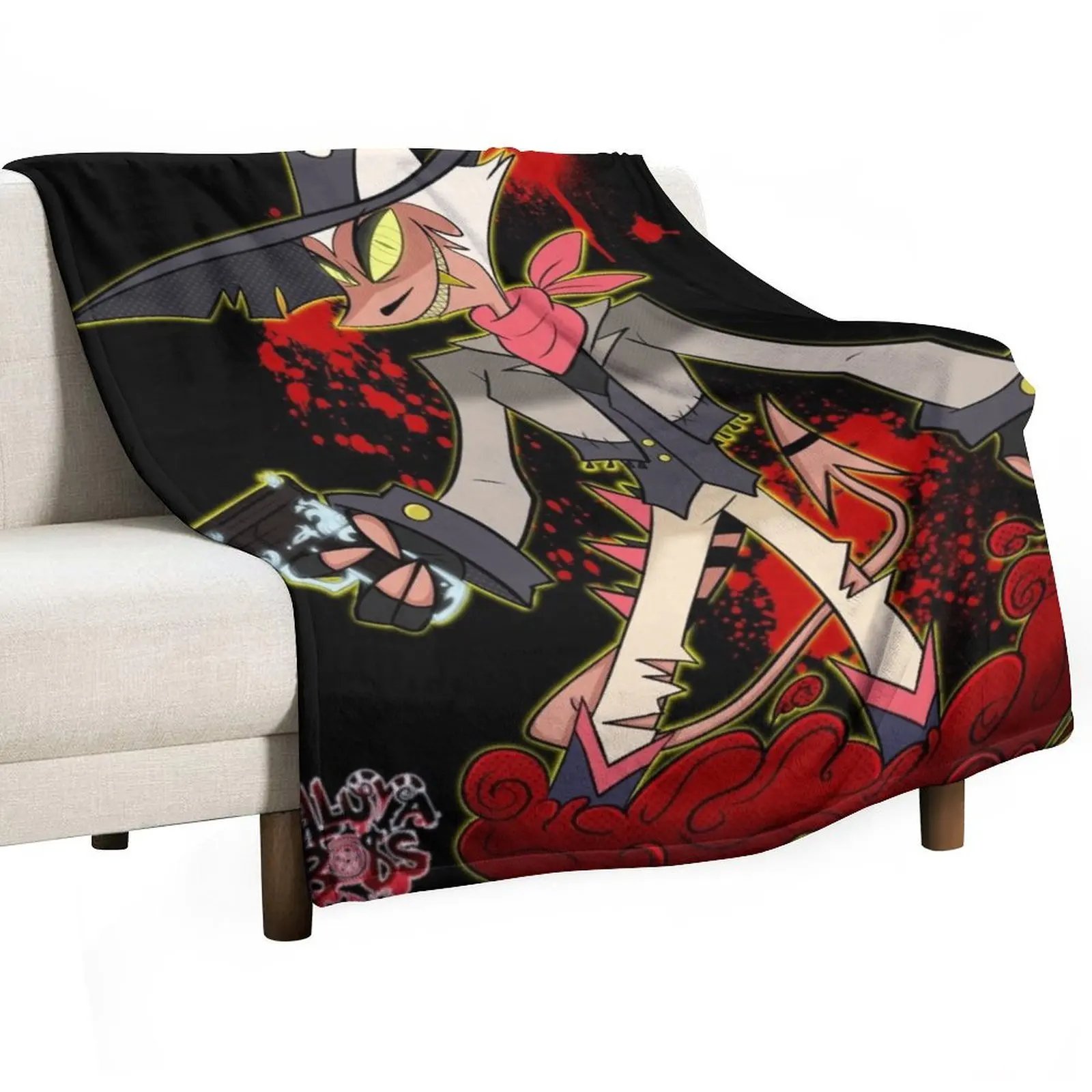 Striker-Helluva Boss Throw Blanket Designers Travel Cute Plaid valentine gift ideas Beautifuls Fashion Sofas Blankets
