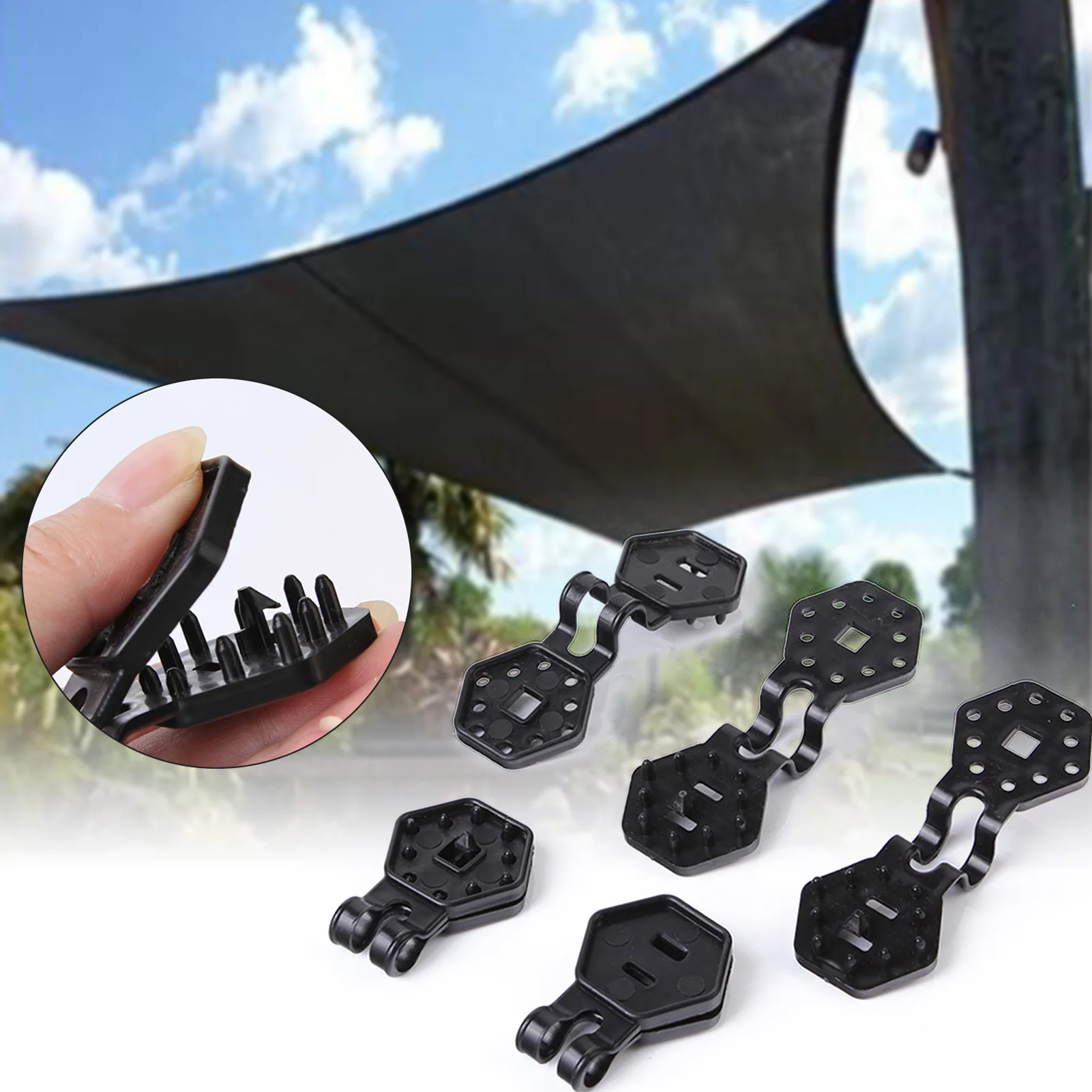 Reusable Shade Cloth Lock Clips Windproof Awning Clamp Solid Fix Clips for Home Garden Farm Supply