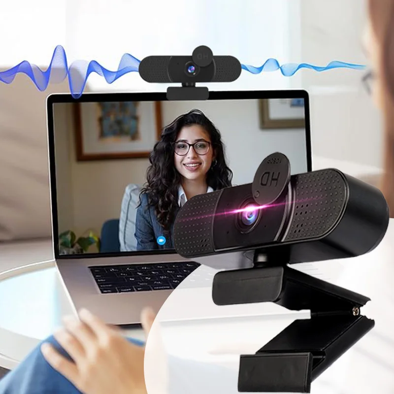 كاميرا كمبيوتر عالية الوضوح 4k بتركيز تلقائي لتعزيز الجمال كاميرا ويب بث مباشر بمنفذ USB لا يتطلب سائق مكبر صوت 2k