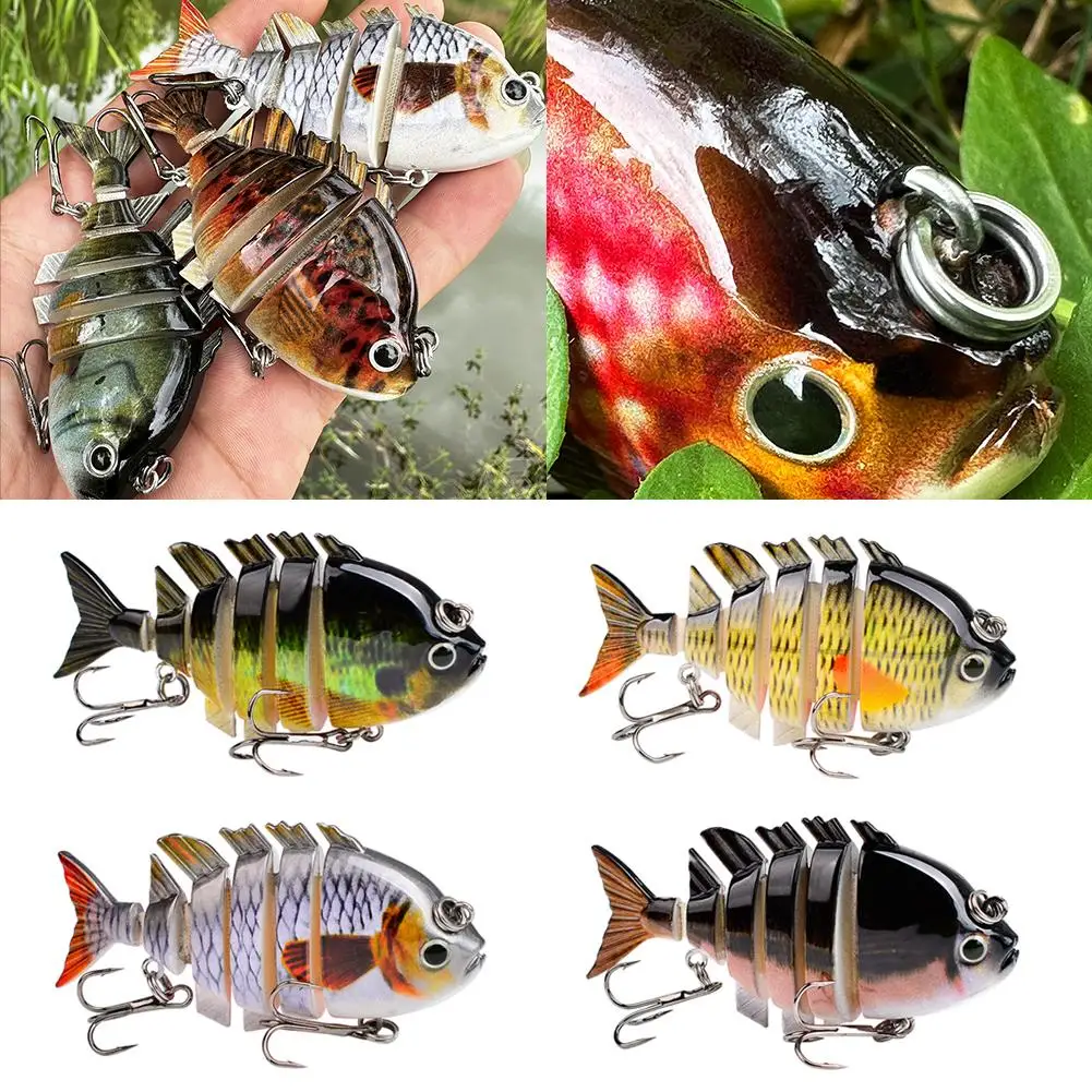 6-section Multi-section Bionic Fish Lure 8cm16g Bionic Plastic Hard Bait For Perch Fishing Lure Accessories D5c4