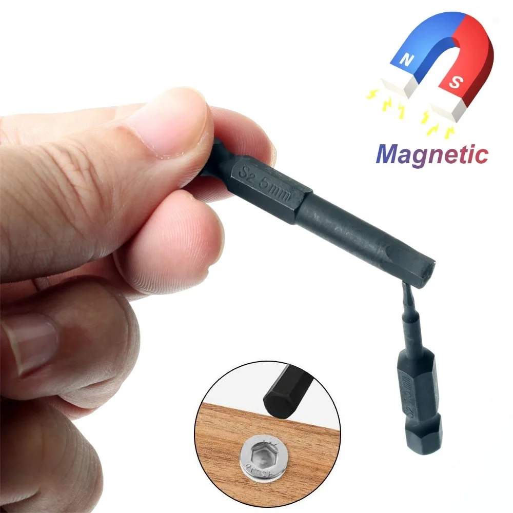 Sechs kantkopf Inbus schlüssel Bohrer Set 1/4in Schrauben dreher s2 Stahls ch rauben dreher Verlängerung adapter Sicherheit Magnets pitzen