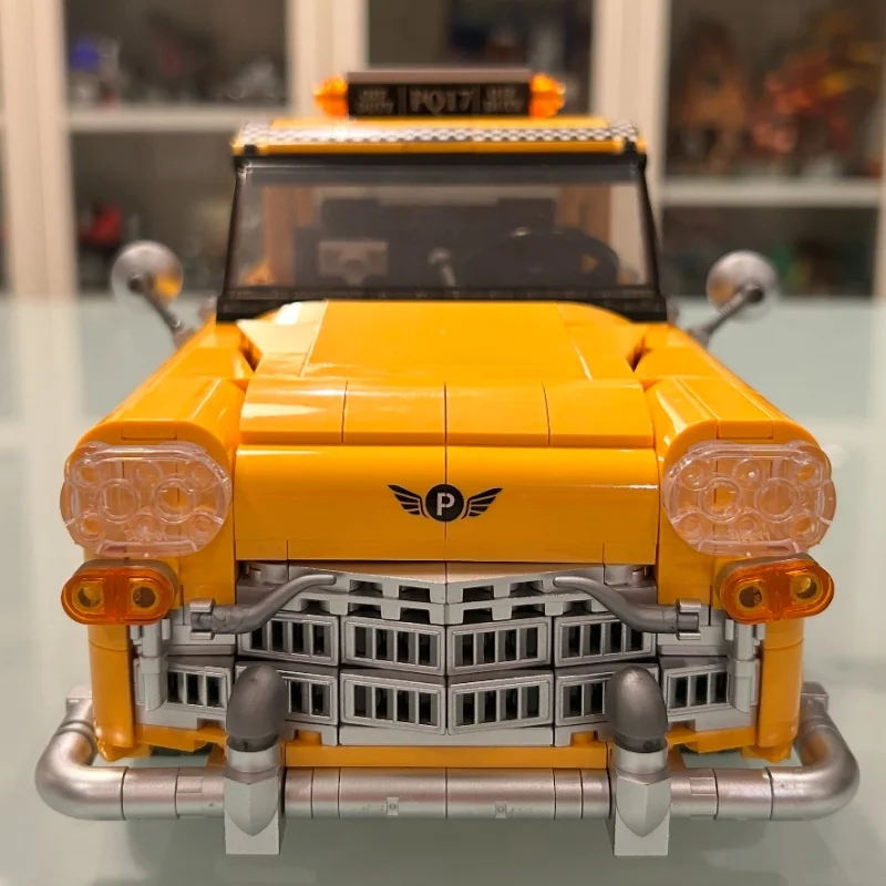 Panstay Vintage New York Taxi Building Blocks Set Puzzle Assembly Model Desktop Collectible Ornament Toys Gift