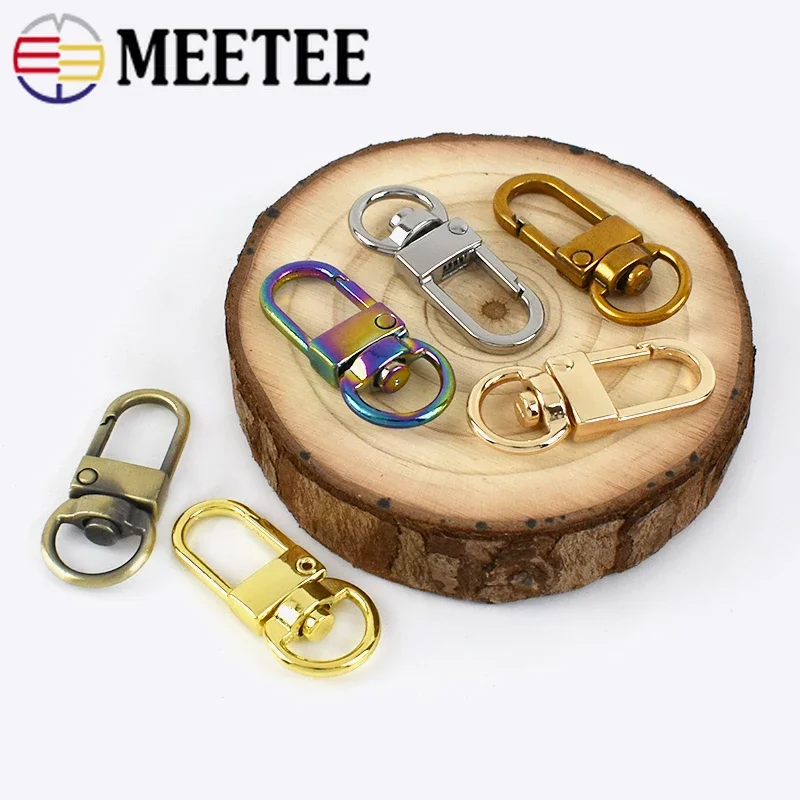 Meetee 10/20Pcs 10mm Metal Bag Strap Buckles Dog Collar Swivel Clasps For Webbing Snap Hook DIY Leather Carfts Accessories