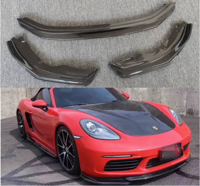 For Porsche 718 Cayman Boxster 2016-2023 Arma FRP /Real Forged Carbon Fiber Front Bumper Splitters Lip Spoiler