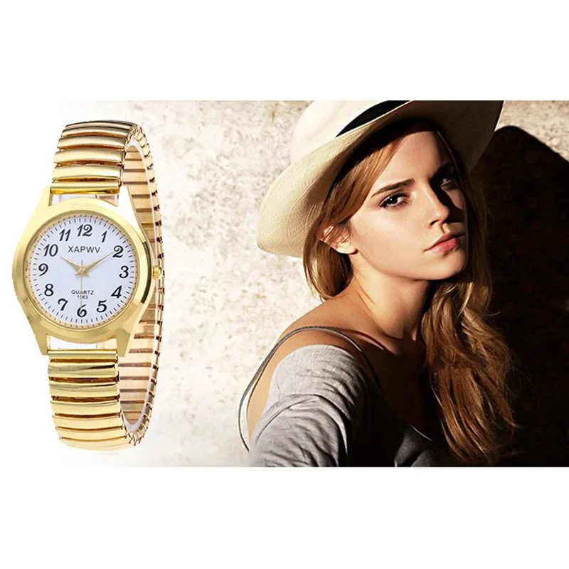 Classic Large Dial Elastic Quartz Fashionable Couple Watch Spring Steel Band Retro Large Digital Student Elderly Watches