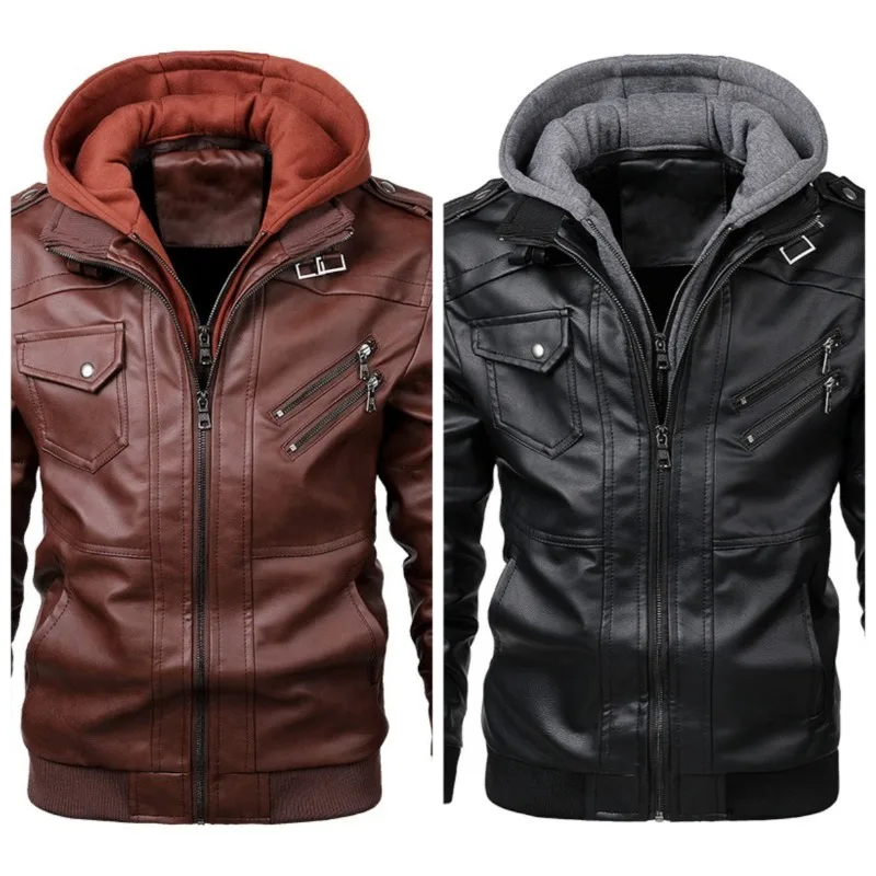 

Spring and Autumn New PU Leather Jacket Men's Motorcycle Versatile Handsome Jacket Reflective Retro Casual Style Trend Jacket