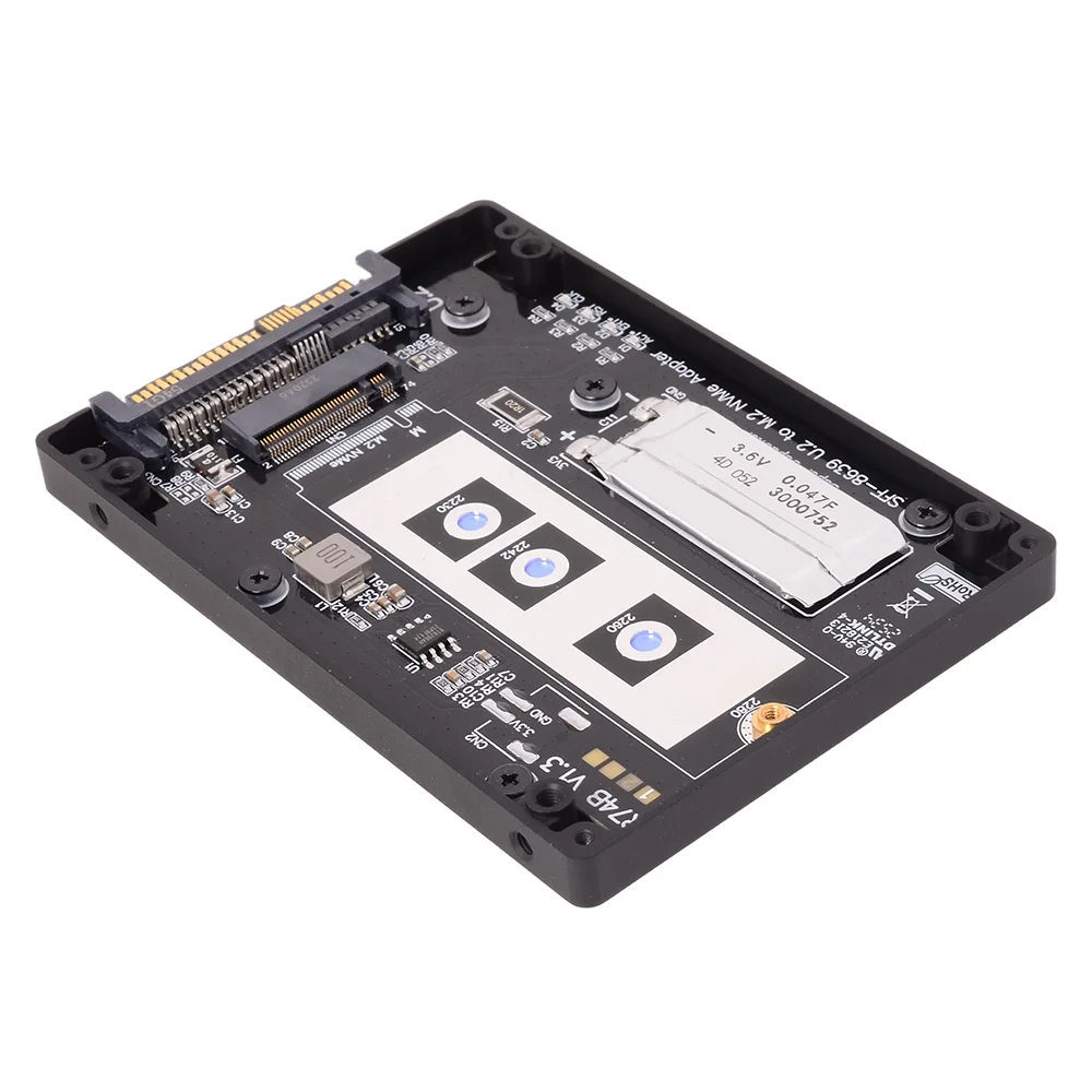 ADT-Link PCIe 5.0 M. 2 (M-key) NVMe to U.2 (SFF-8639) Hard Drive Enclosure with NEC 0.047F Supercapacitor Soldering Gen5 x4