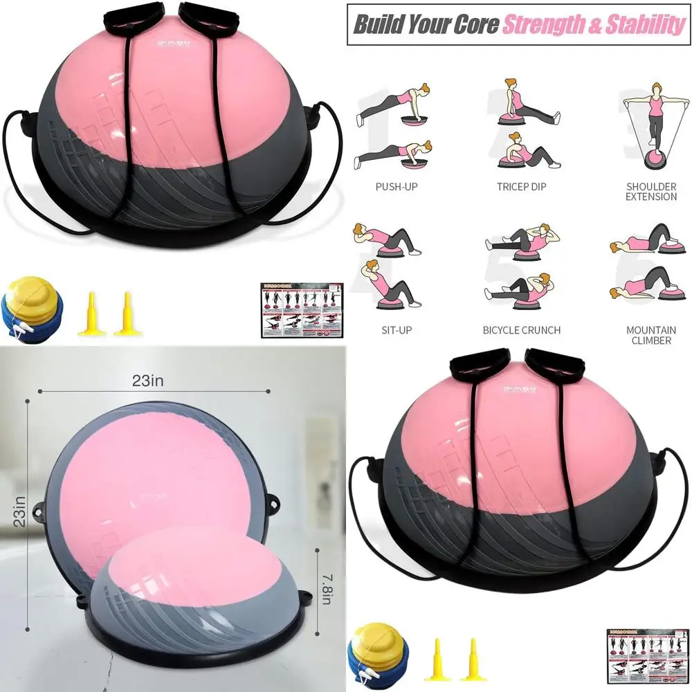 

Balance Ball Balance Trainer 660Lbs Weight Capacity, 23" Half Ball with Resistant Band, Anti Burst Design, Anti-Slip Surface for