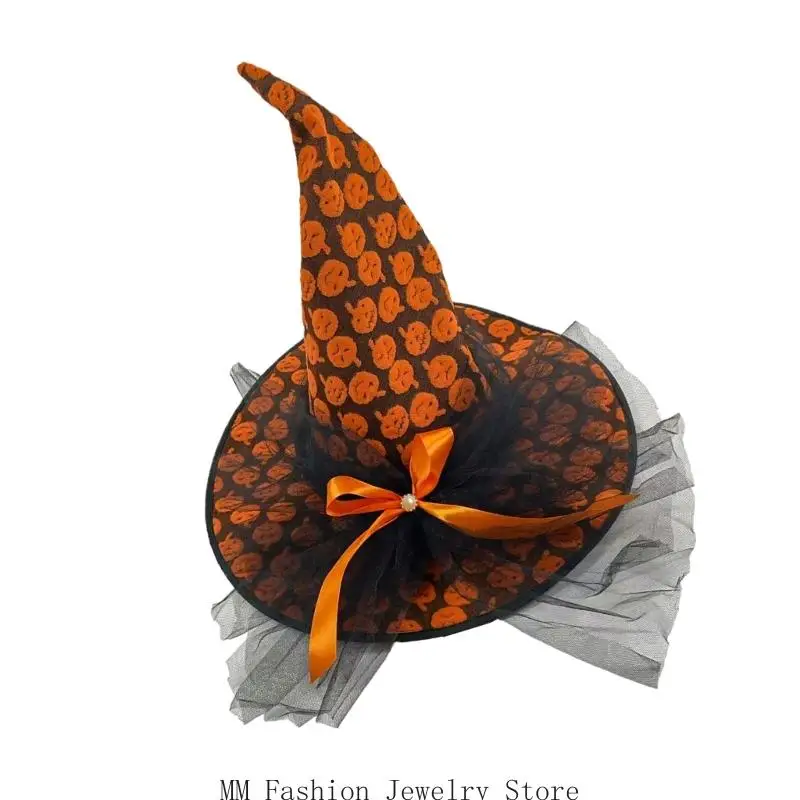 Cappello da strega D0UB con design leggero in mesh traspirante, perfetto per feste in costume Halloween