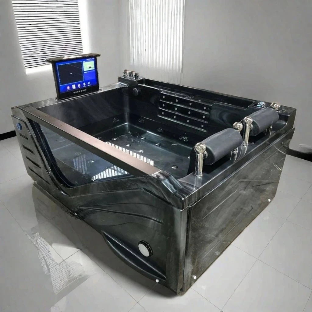 2 personas, bañera de hidromasaje acrílica, aspiradoras, spa interior con el mejor sistema de masaje, rectángulo, bañera de cascada de lujo
