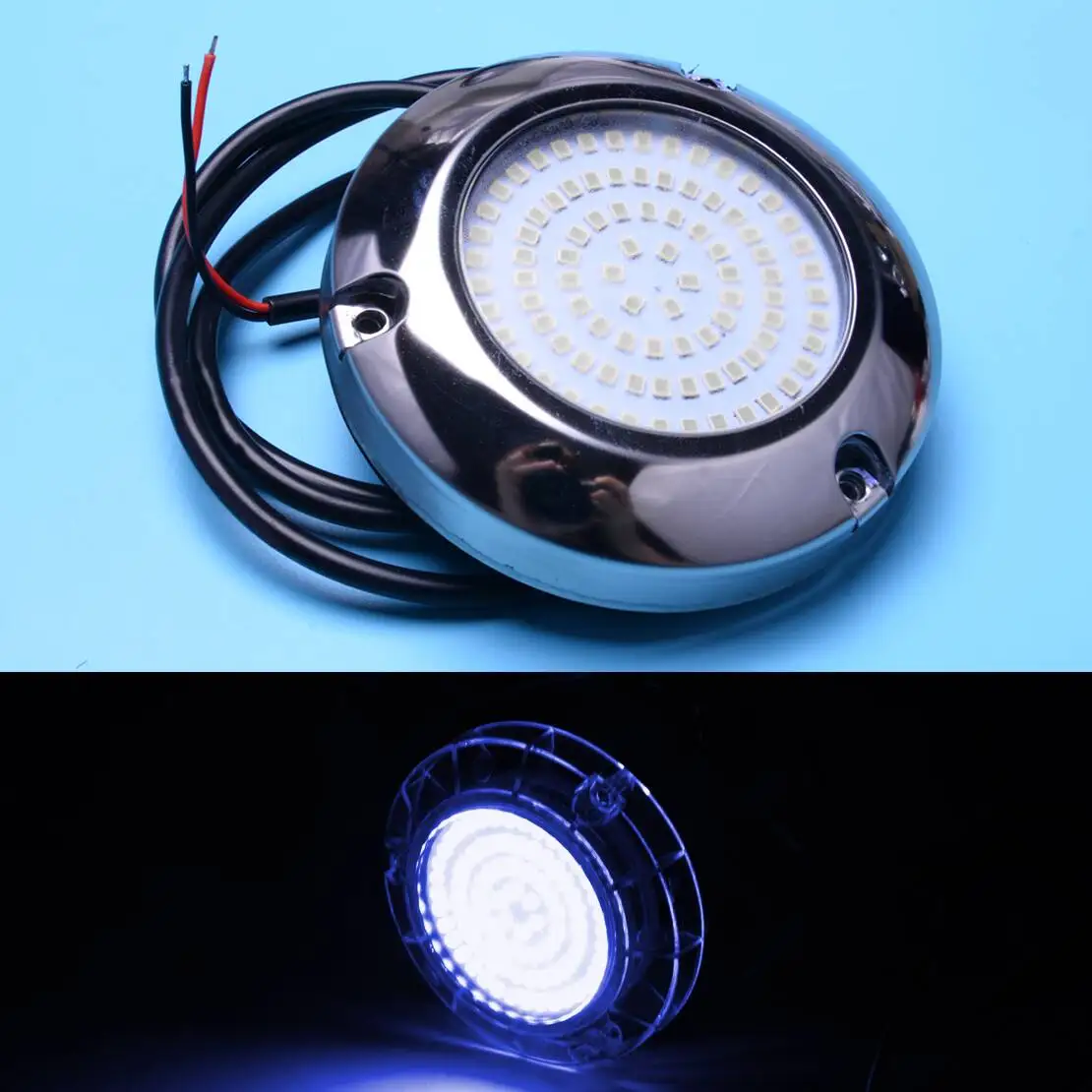 Universal Blue Light 90LED Underwater Pontoon Marine Boat Camper trailer Caravan RV Transom Light IP68 10-30V