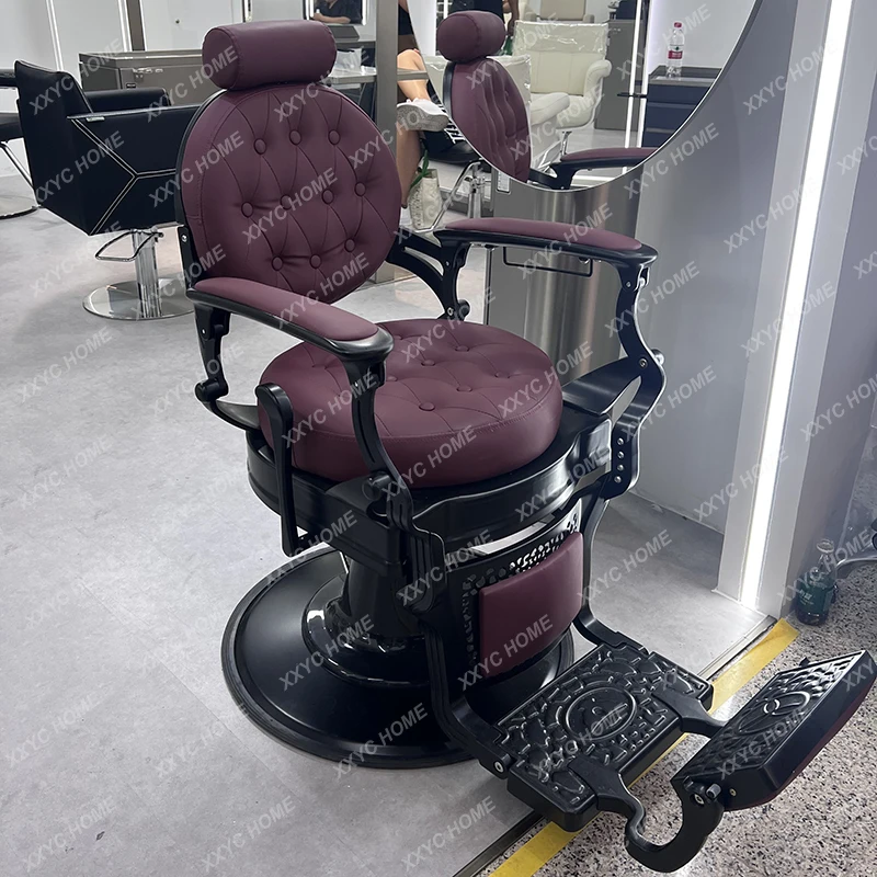 The hair salon is dedicated to BarBer retro men's oilhead  haircut   hair salon upside down shaving and shaving  cut chair.