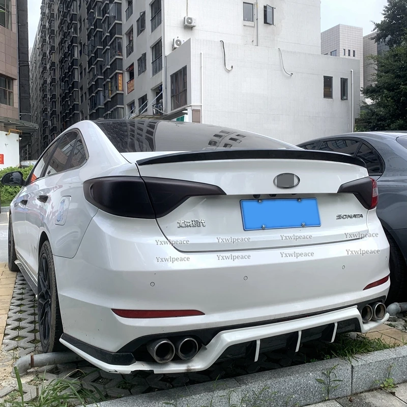 For Hyundai Sonata 9 Spoiler 2015 2016 2017 2018 2019 Spoiler ABS Material Rear Trunk Lip Spoiler Wing