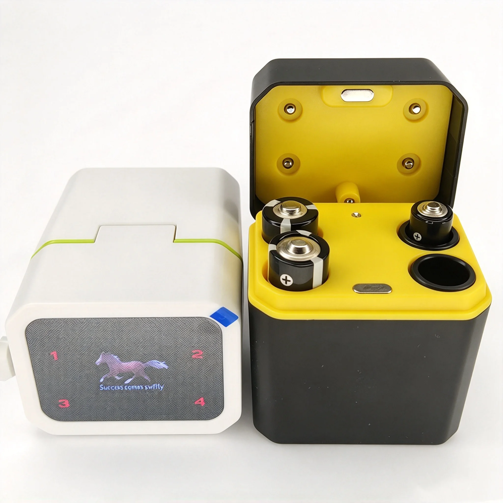 K4，4-Slot Ni-MH，Li-ion Charger for 1.2V AA/AAA Batteries, Storage Box & Slot Display, Batteries Not Included