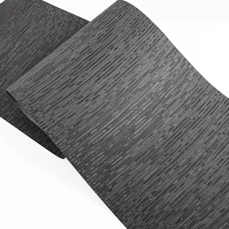 0.5mm Tech Striped Texture Dark Wood Veneer for Accent Walls Furniture Interior Design Art Project DIY Panels Veneer L: 250*58cm