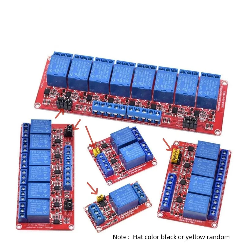 1/2/4/8-way 5V Relay Module Optocoupler Isolation High and Low Level Trigger Microcontroller