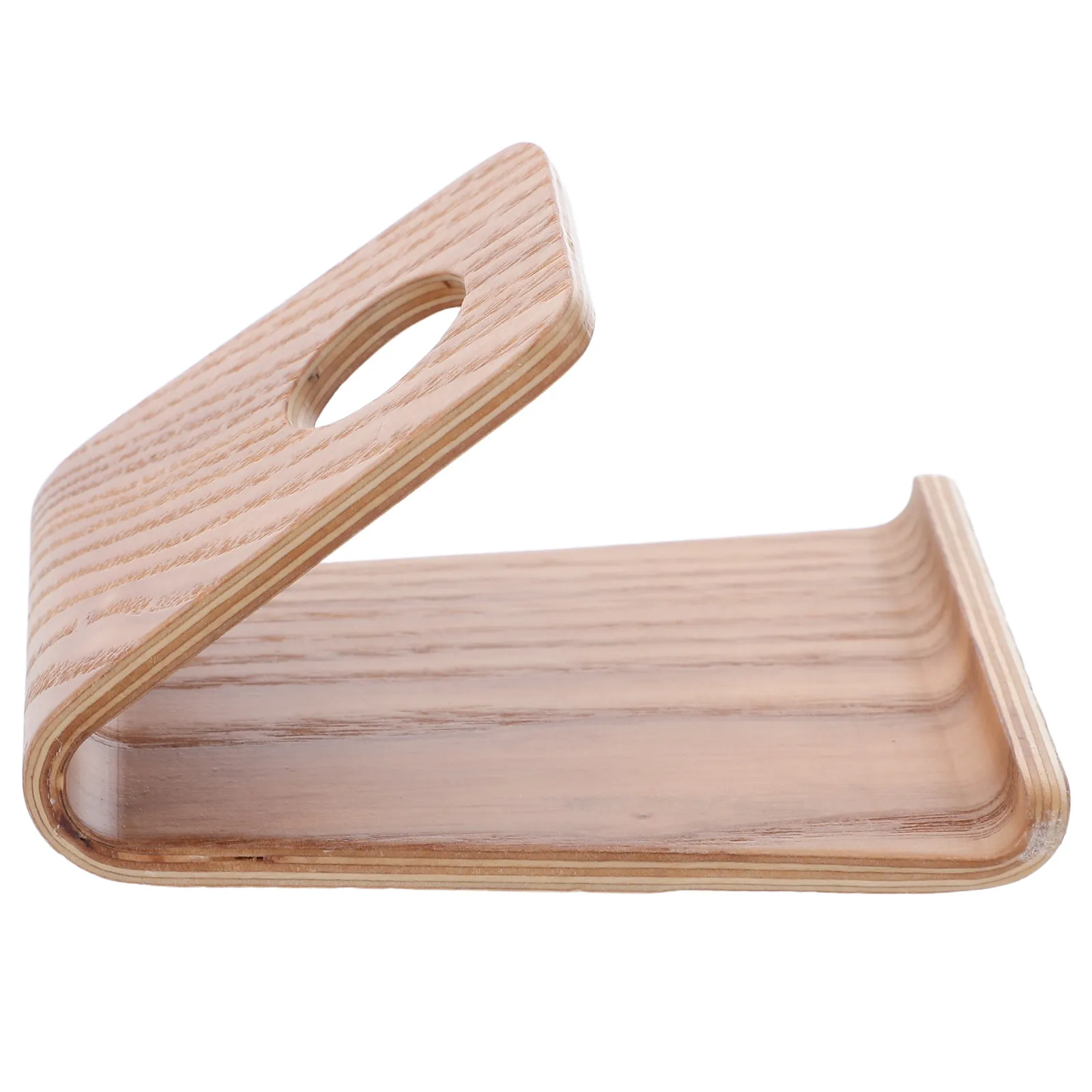 Solid Wood Phone Stand Natural Wood Tablet Stand Portable Desktop Holder Wide Compatibility for Smartphones Tablets Video Calls