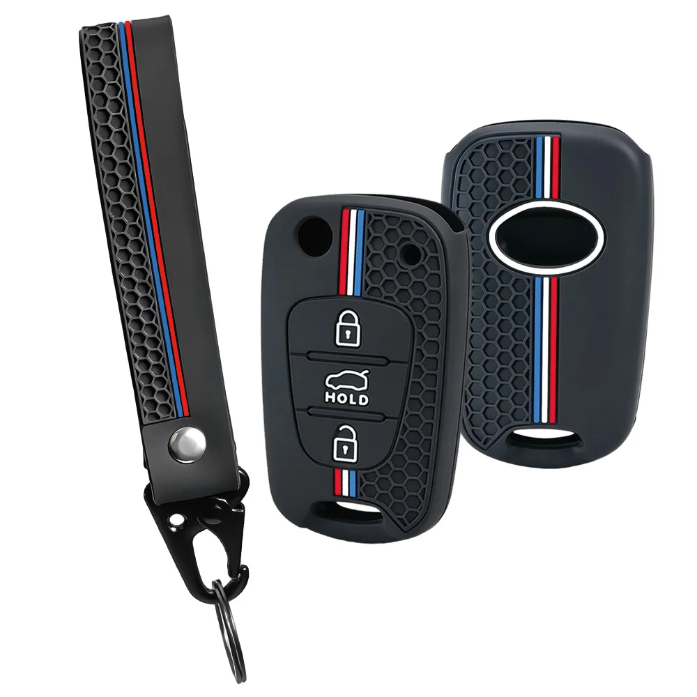 For Kia RIO K2 K5 Sportage Sorento For Hyundai i20 i30 i35 iX20 iX35 Solaris Verna Silicone Remote Key Case