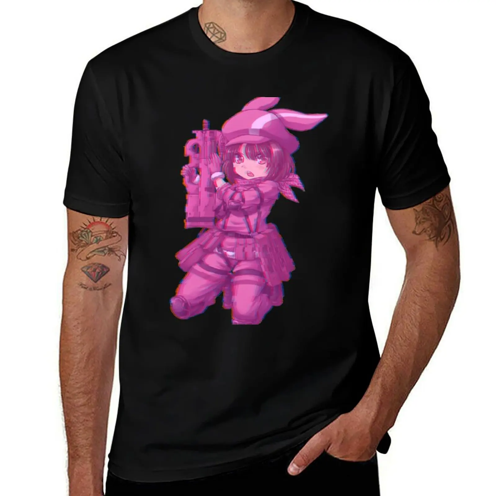 LLENN Glitch Design T-Shirt Outdoor Sports Short Sleeve Top