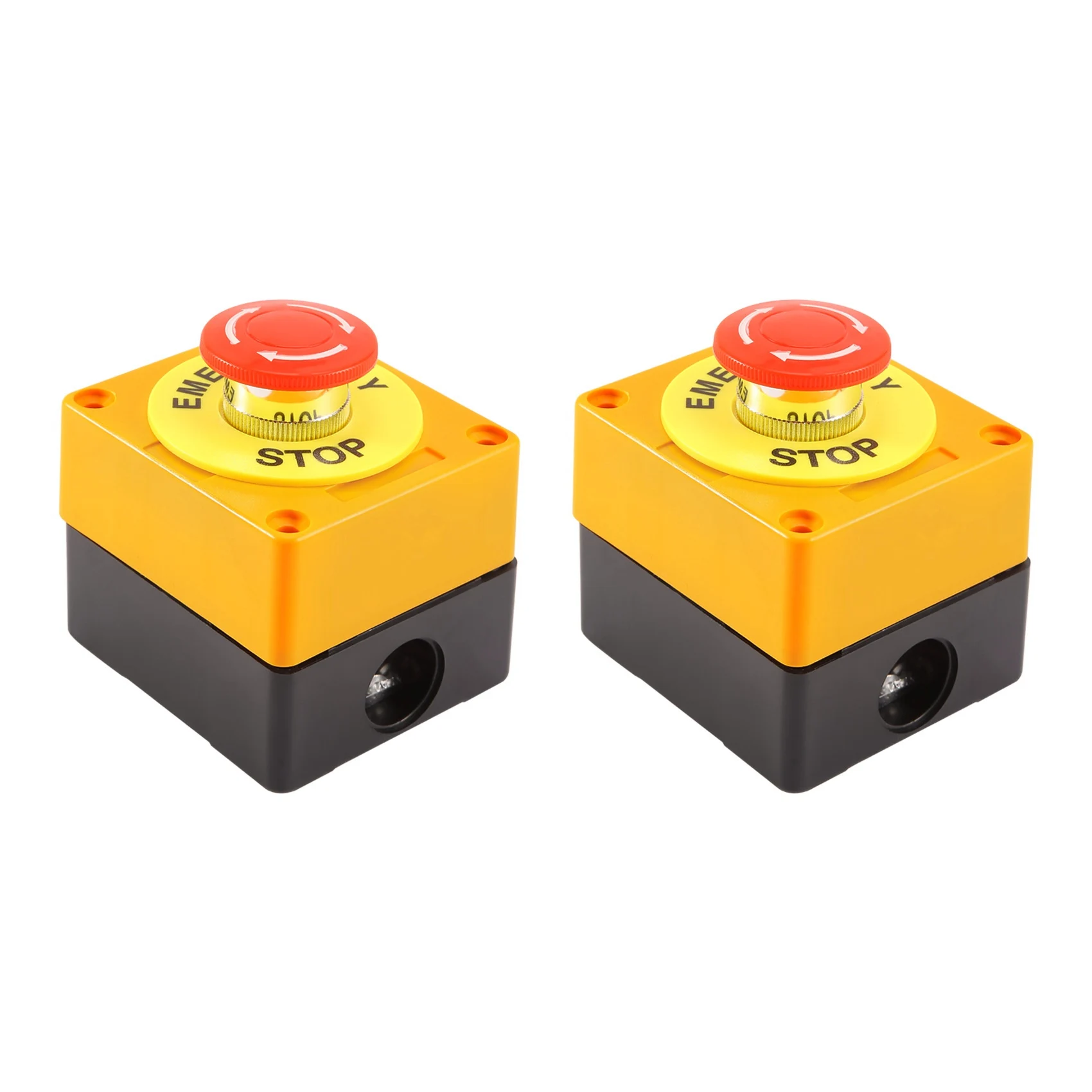 ABBO-2Pcs Red Mushroom Emergency Stop Shut Off Push Button Switch No + Nc 22Mm Cnc Gecko