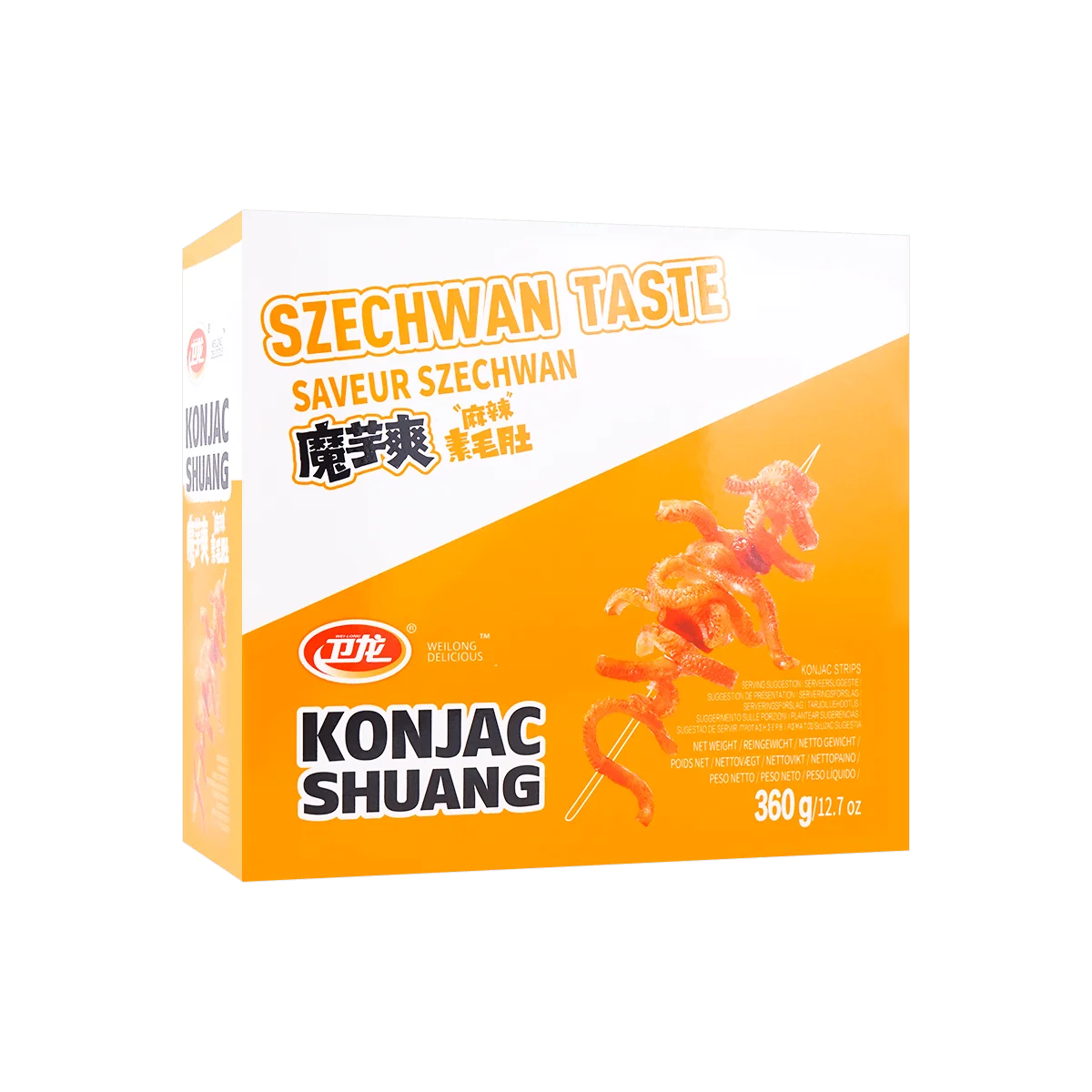 [4 confezioni] WEILONG Spicy Sichuan Mala vegetariano trippa-a base di Konjac, confezioni da 12.7 once x 4-autentico Snack cinese