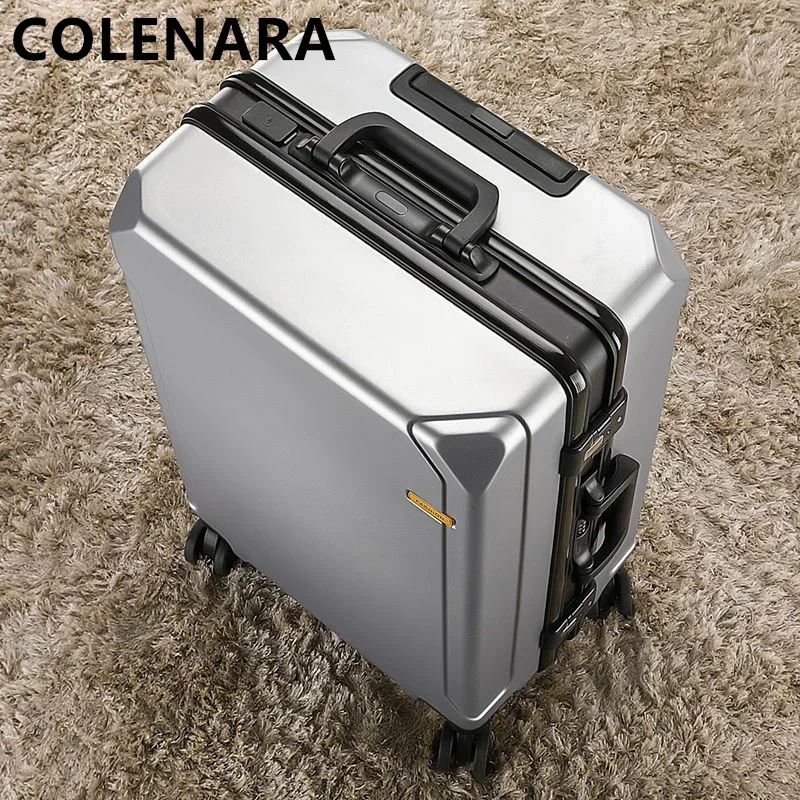 COLENARA Bagagli ABS + scatola d'imbarco per PC 26 "28" Telaio in alluminio di grande capacità Trolley da 20 pollici Trolley da 22 "24 valigia con ruote