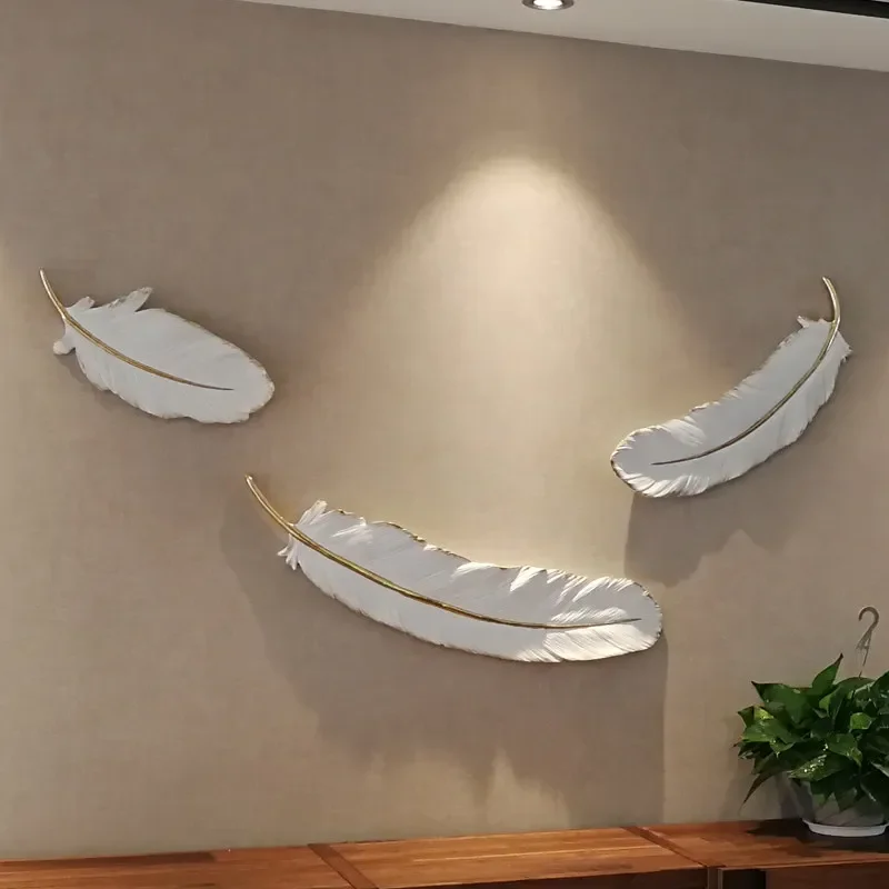 Wall Decoration Three-dimensional Relief Feather Background Wall Pendant Wall Decoration Art Living Room Entrance Decoration