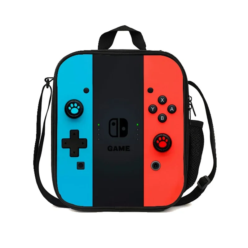 Game Console Pattern Shoulder Bag Teenage Schoolbag Lunch Bag Pen Bag Shoulder Bag Three Piece Storage Bag