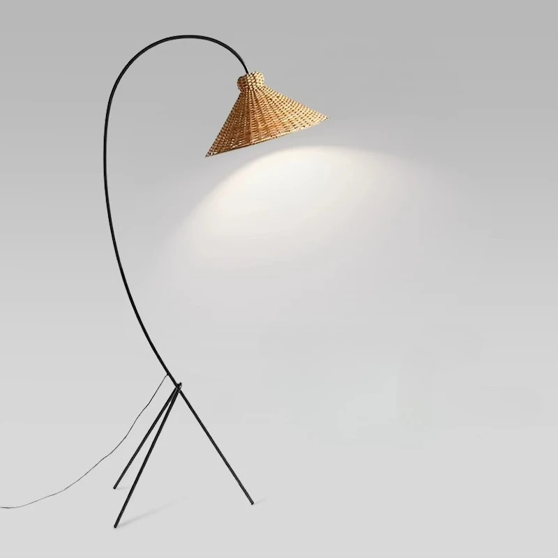 

Ваби-Саби ручное вязание плетение из ротанга светодиодный торшер минималистичный штатив кабинет гостиная диван боковой спальня ретро стоячий светильник