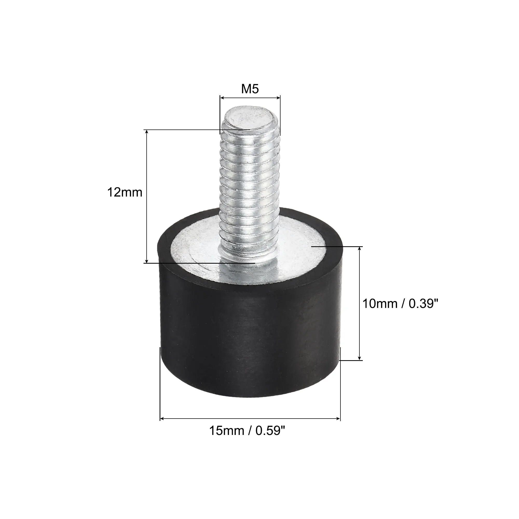 Amortiguador de goma de rosca macho M4 M5 M6, almohadilla de choque, aislador de montaje de bobina, soportes de goma, aisladores de vibración tipo VD, 6 uds.
